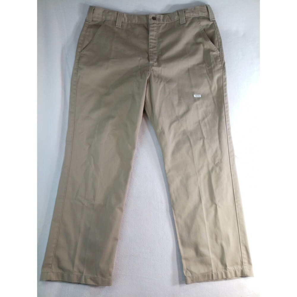 Carhartt B290 Khaki Work Pants Mens 40x30 Twill Chino Workwear Uniform